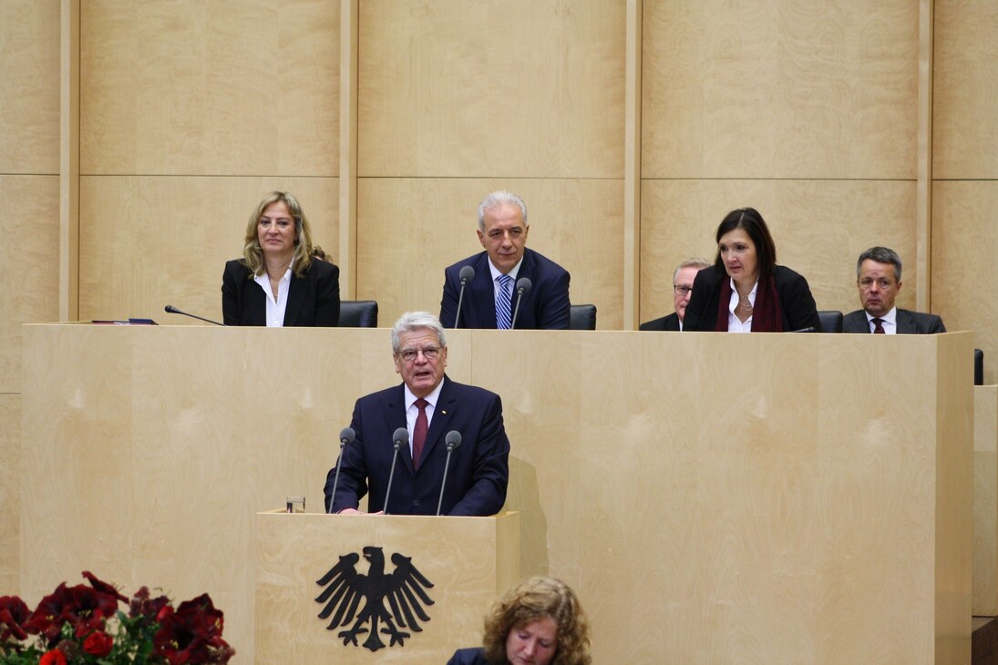 Bundespräsident Gauck bei seiner Rede vor dem Bundesrat