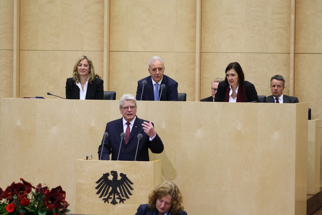 Bundespräsident Gauck bei seiner Rede vor dem Bundesrat