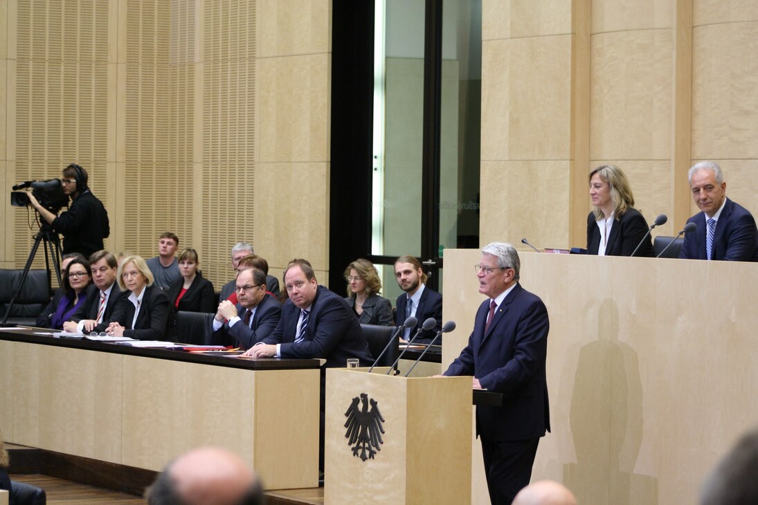 Bundespräsident Gauck bei seiner Rede vor dem Bundesrat