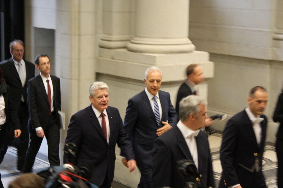 Bundesratspräsident Tillich empfängt Bundespräsident Gauck im Bundesrat