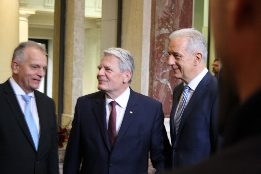 Tillich empfängt Gauck und den österreichischen Bundesratspräsidenten Kneifel