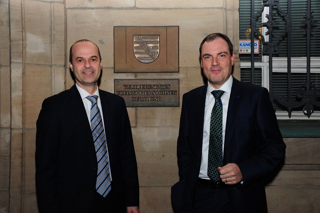 Geschäftsführer der Leipziger Messe GmbH, Markus Geisenberger und Martin Buhl-Wagner 