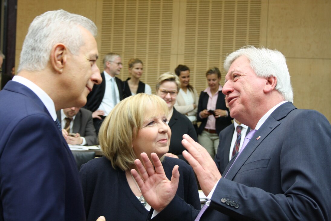 Bundesratspräsident Tillich, Ministerpräsidentin Kraft, Ministerpräsident Bouffier