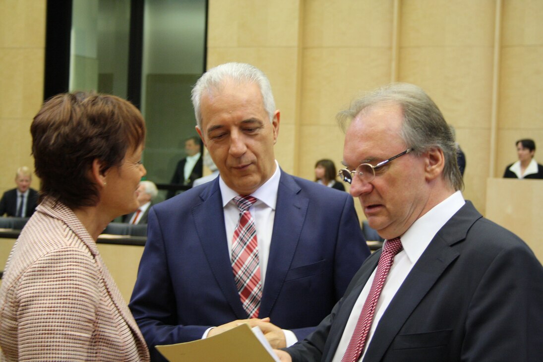 Bundesratspräsident Tillich, Ministerin Puttrich und Ministerpräsident Haseloff