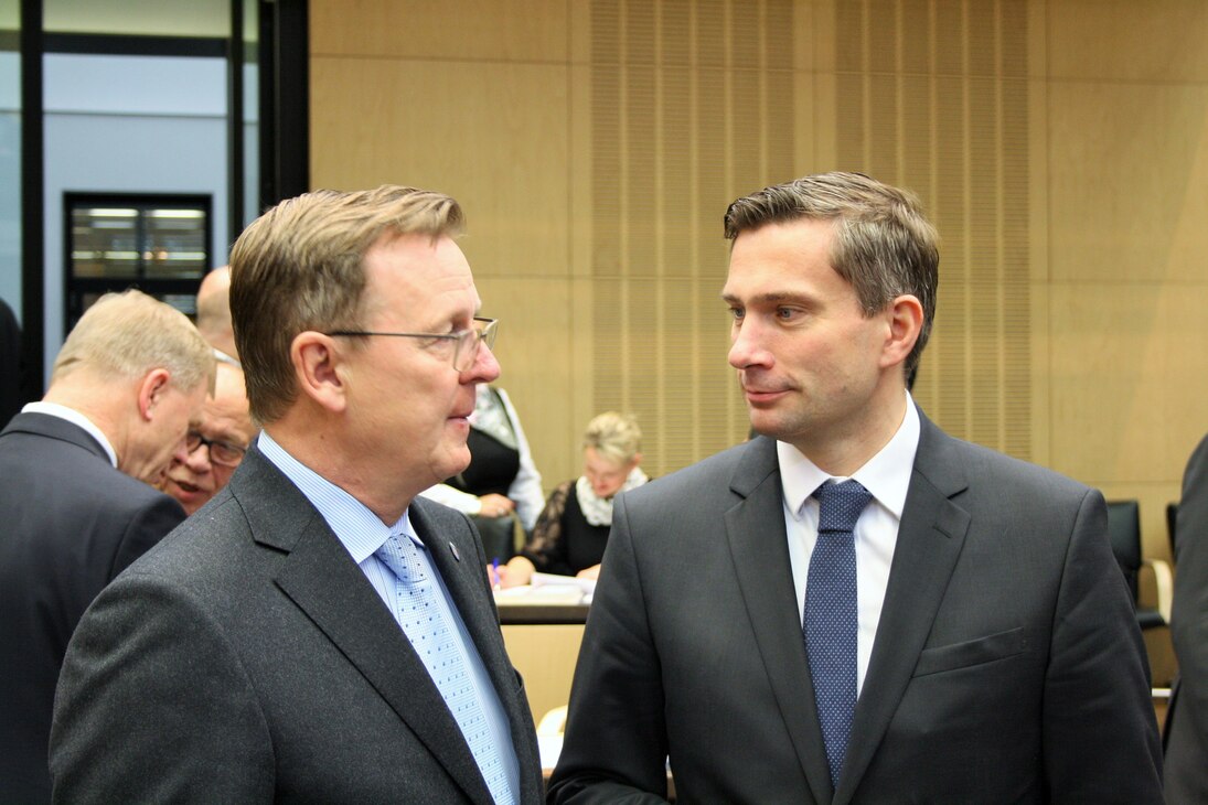 Ministerpräsident Ramelow und Staatsminister Dulig im Gespräch