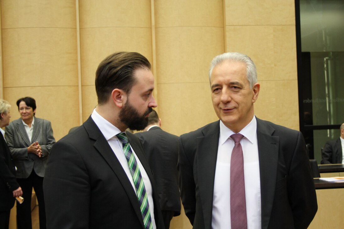 Bundesratspräsident Tillich und Staatsminister Gemkow