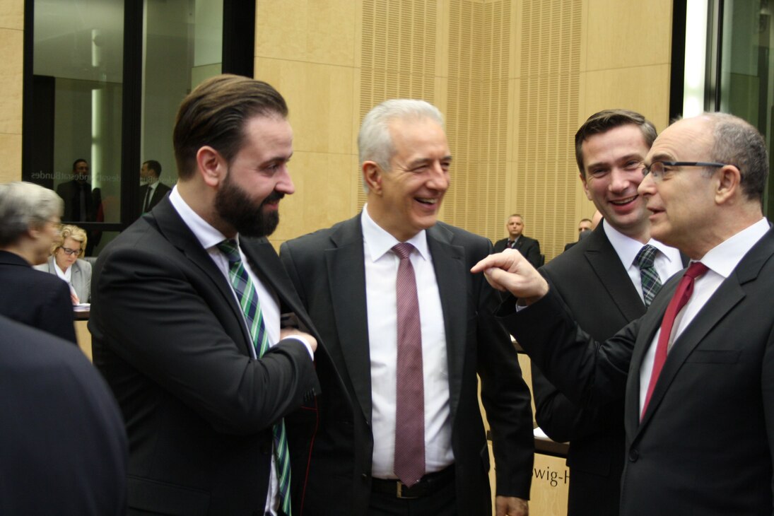 Staatsminister Gemkow, Bundesratspräsident Tillich, Staatsminister Dulig und Ministerpräsident Sellering