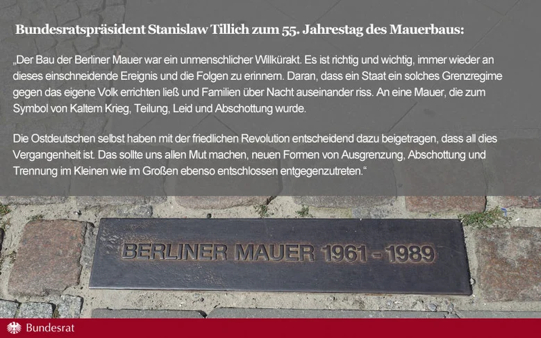 Berliner Mauer stand für Teilung, Leid und Abschottung