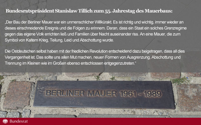 Berliner Mauer stand für Teilung, Leid und Abschottung