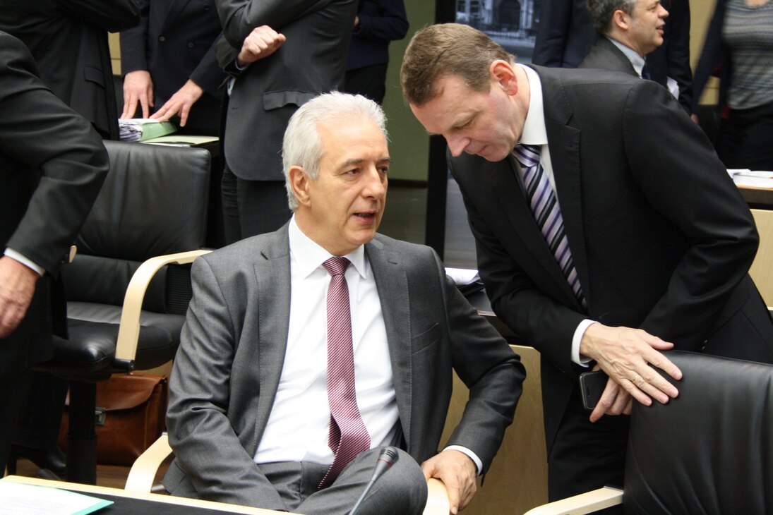 Bundesratspräsident Tillich und Staatsminister Dr. Jaeckel 