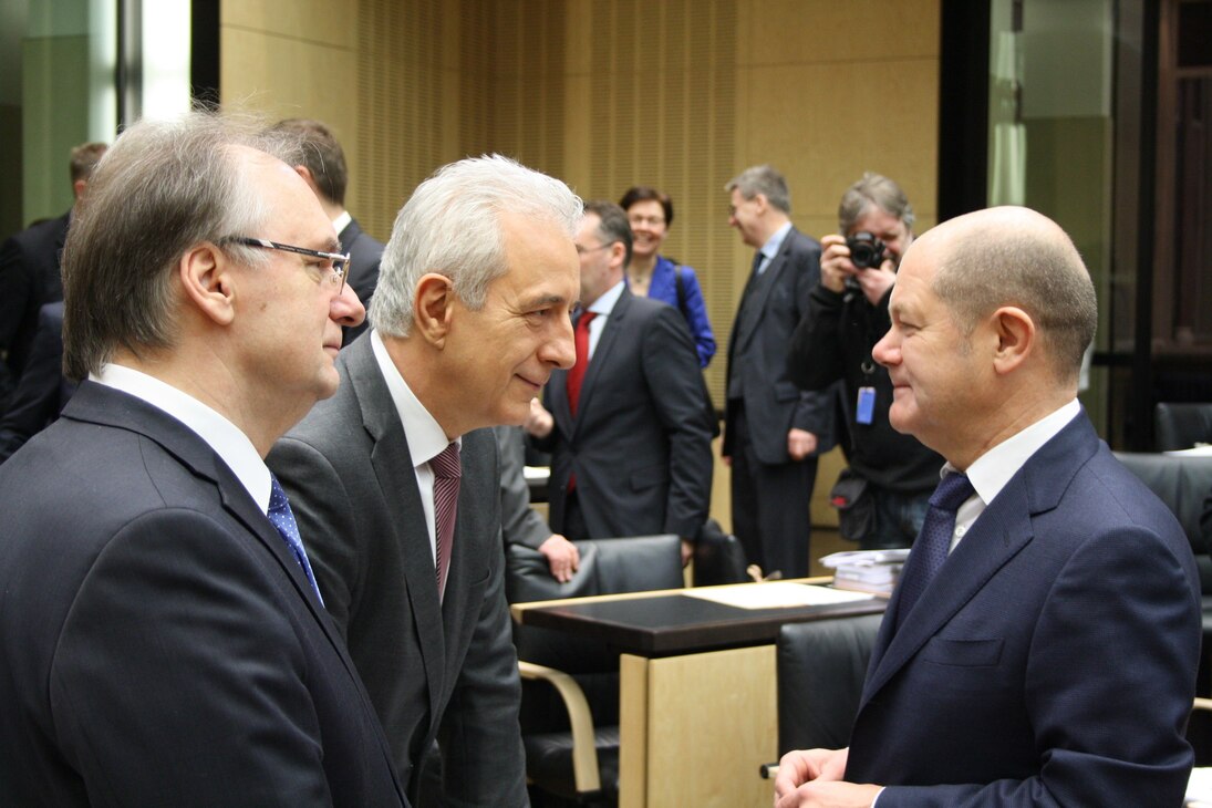 Bundesratspräsident Tillich, Ministerpräsident Haseloff und Erster Bürgermeister Scholz