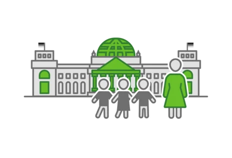 Ein Icon, welches den Besucher vor dem Bundesrat symbolisiert.