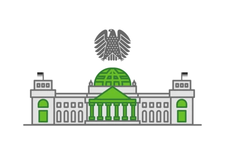 Ein Icon, welches das Gebäude des Bundestages darstellt.