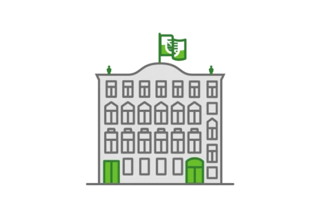 Ein Icon, welches das Gebäude der Landesvertretung darstellt.