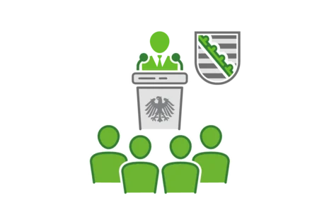 Ein Icon, welches die Sächsischen Mitglieder des Bundesrates symbolisiert.