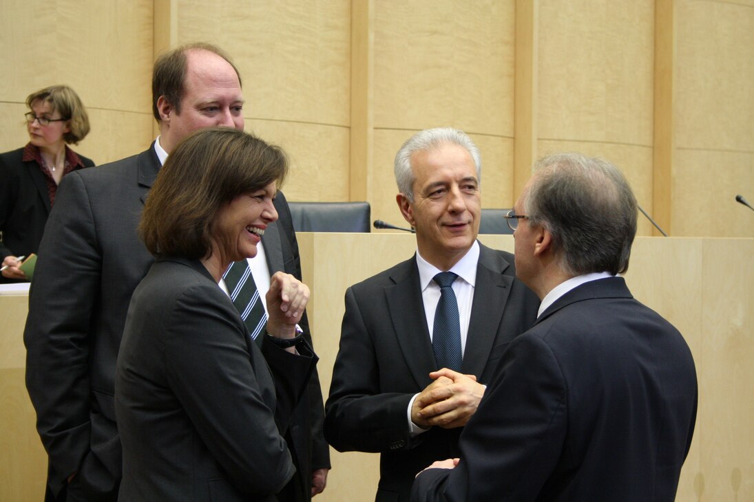 v.l.n.r.: Staatsminister Braun, Staatsministerin Aigner, Bundesratspräsident Tillich und Ministerpräsident Haseloff