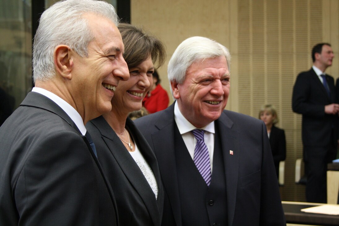 v.l.n.r.: Bundesratspräsident Tillich, Staatsministerin Aigner und Ministerpräsident Bouffier