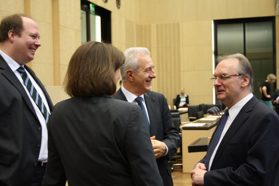 v.l.n.r.: Staatsminister Braun, Staatsministerin Aigner, Bundesratspräsident Tillich und Ministerpräsident Haseloff