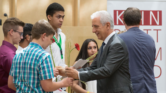 Bundesratspräsident Tillich bei der Preisverleihung